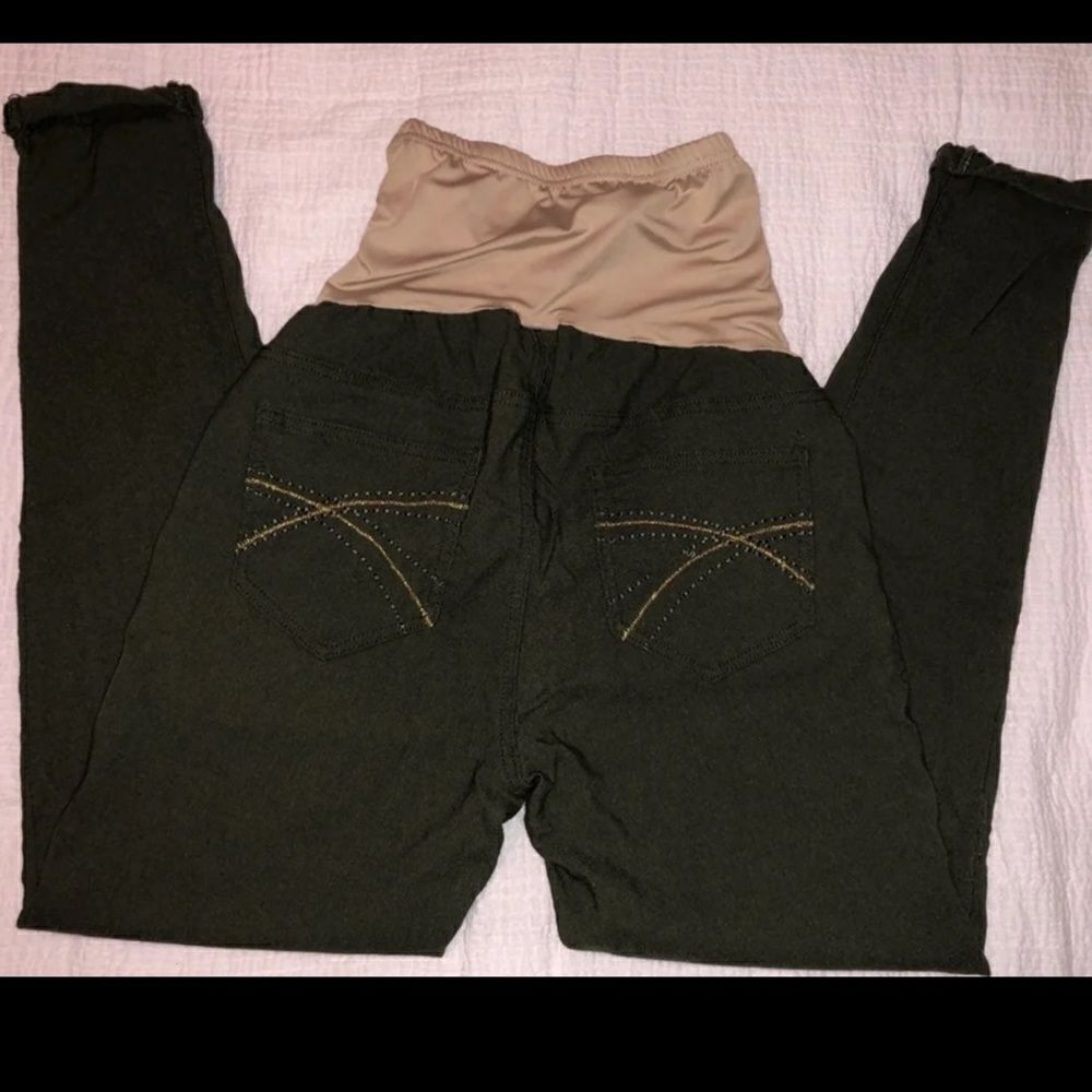 Olive green maternity Jeggings skinny Legging jeans pants